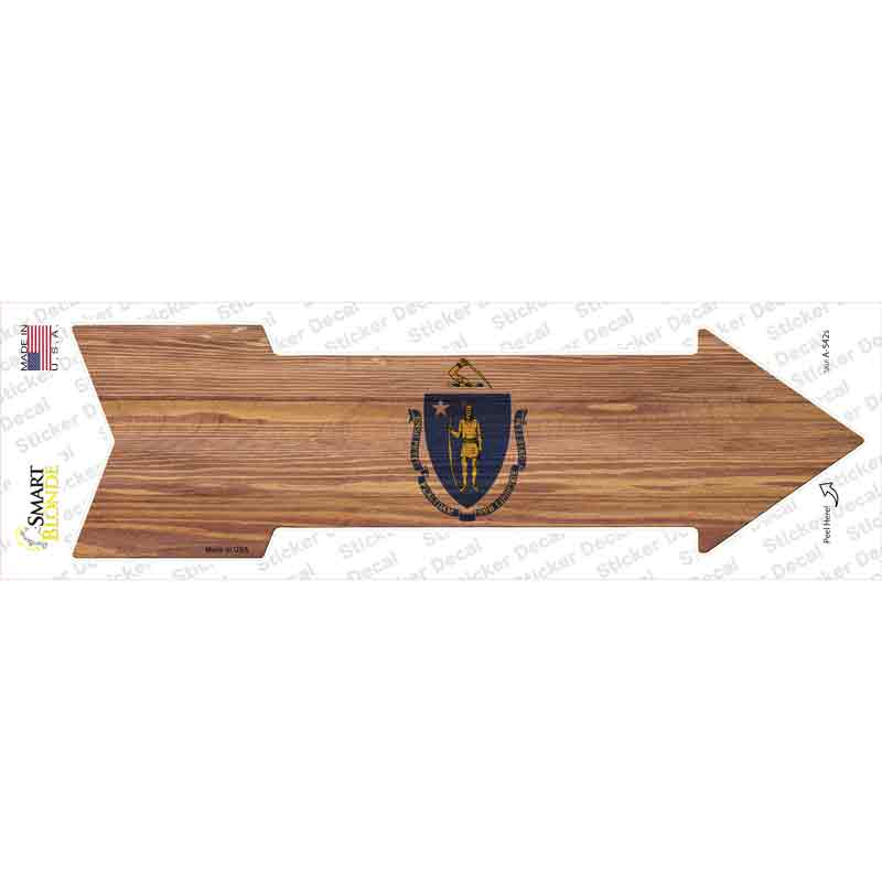 Massachusetts State Flag Novelty Arrow Sticker Decal