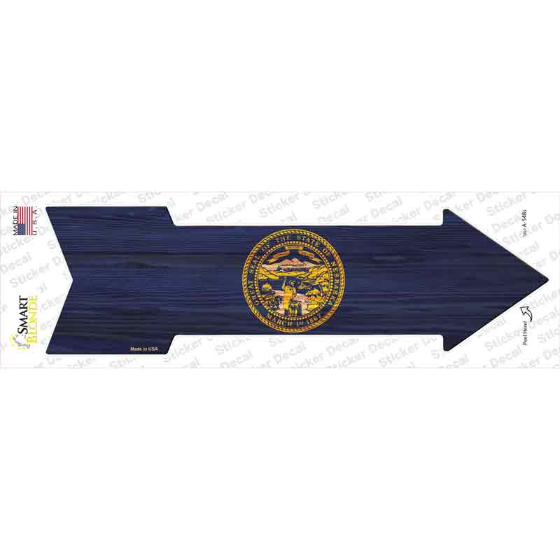 Nebraska State Flag Novelty Arrow Sticker Decal