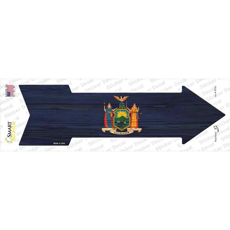 New York State Flag Novelty Arrow Sticker Decal