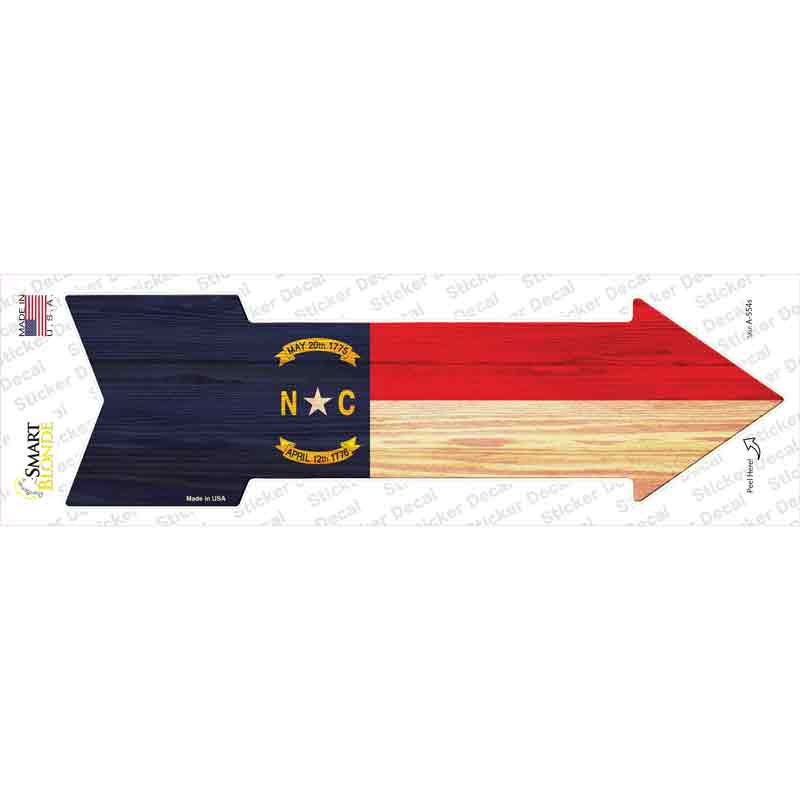 North Carolina State Flag Novelty Arrow Sticker Decal