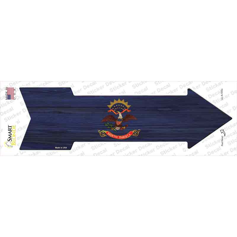 North Dakota State Flag Novelty Arrow Sticker Decal
