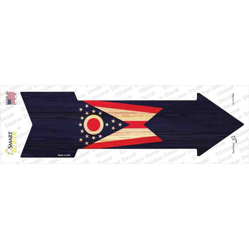 Ohio State Flag Novelty Arrow Sticker Decal Small