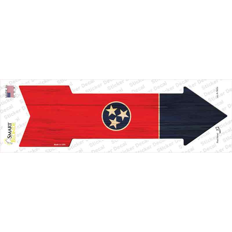 Tennessee State Flag Novelty Arrow Sticker Decal Small