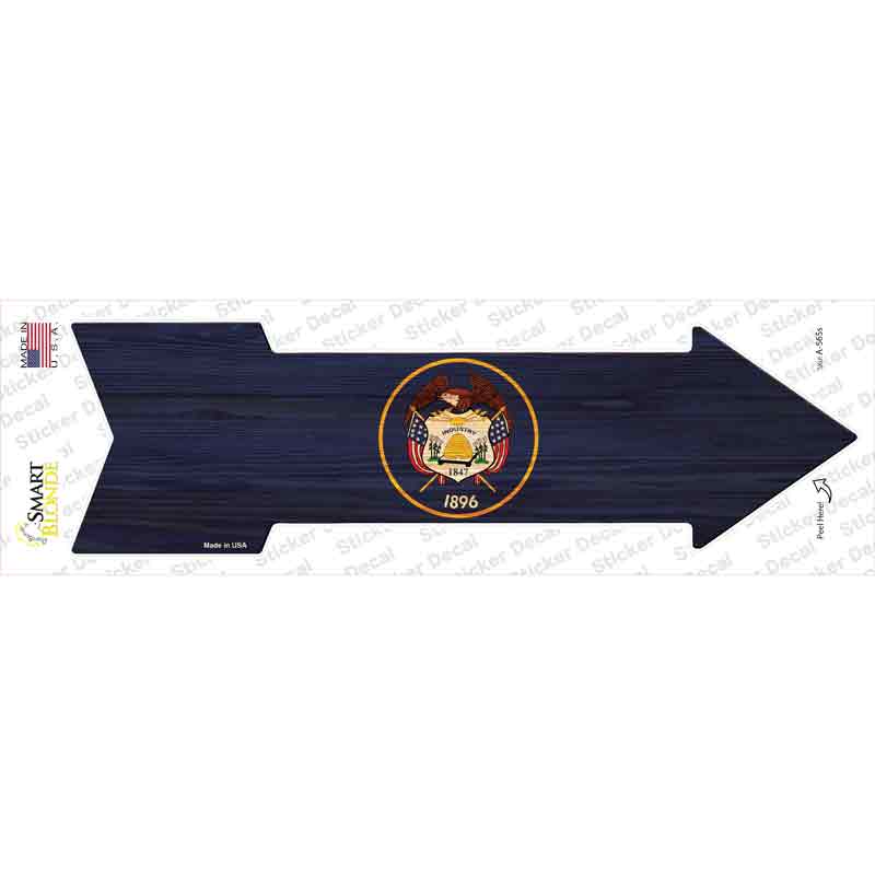 Utah State Flag Novelty Arrow Sticker Decal