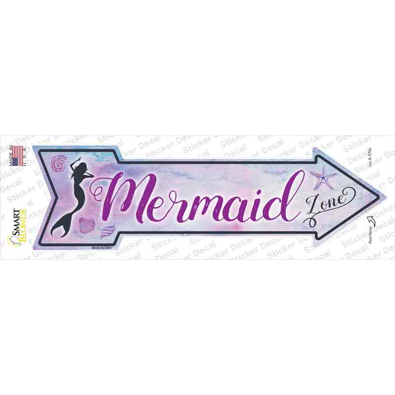 Mermaid Zone Novelty Arrow Sticker Decal Small