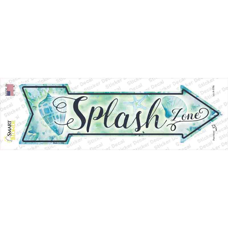 Splash Zone Novelty Arrow Sticker Decal Small