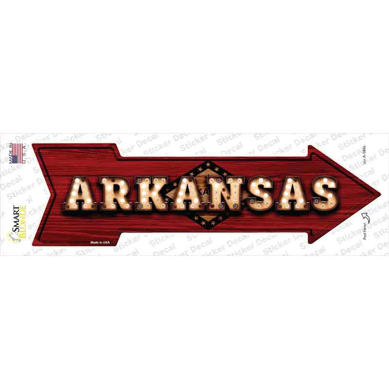 Arkansas Bulb Lettering Novelty Arrow Sticker Decal Small