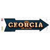 Georgia Bulb Lettering Novelty Arrow Sticker Decal Small