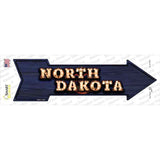 North Dakota Bulb Lettering Novelty Arrow Sticker Decal Small