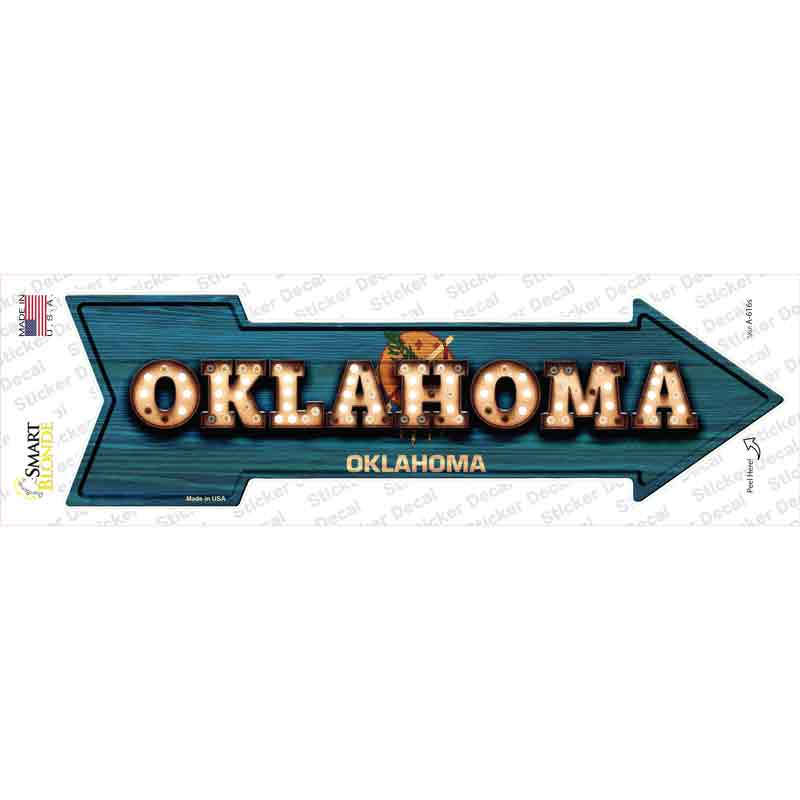 Oklahoma Bulb Lettering Novelty Arrow Sticker Decal Small