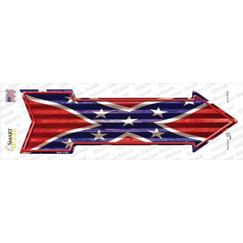 Confederate Flag Corrugated Novelty Arrow Sticker Decal Small