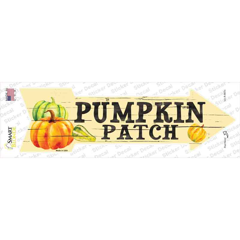 Pumpkin Patch Novelty Arrow Sticker Decal Small