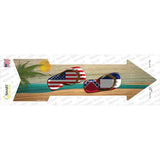 US and Mississippi Flag Flip Flop Novelty Arrow Sticker Decal Small