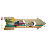 US and Rhode Island Flag Flip Flop Novelty Arrow Sticker Decal Small