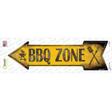 BBQ Zone Left Novelty Arrow Sticker Decal