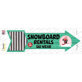 Snowboard Rentals Novelty Arrow Sticker Decal Small