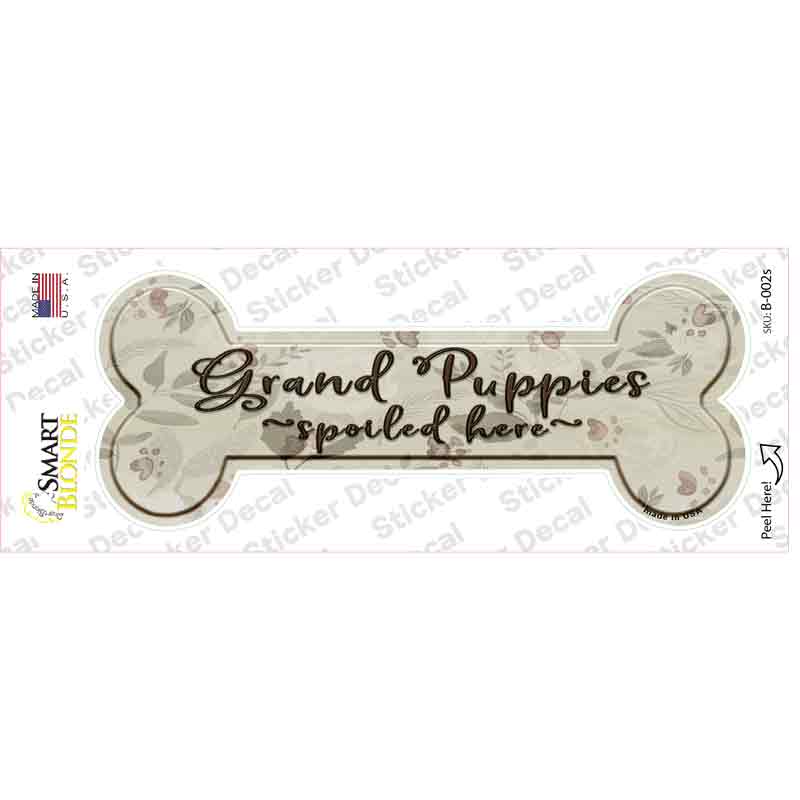 Grand Puppies Novelty Bone Sticker Decal Small