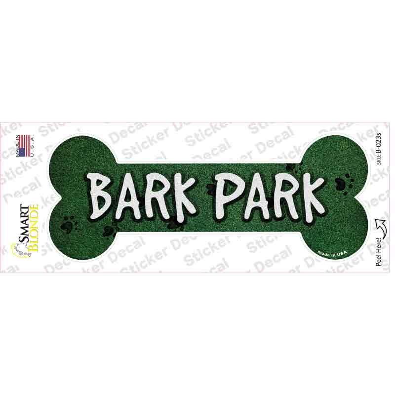 Bark Park Novelty Bone Sticker Decal Small