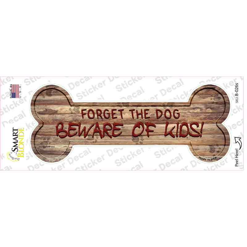 Beware of Kids Novelty Bone Sticker Decal Small