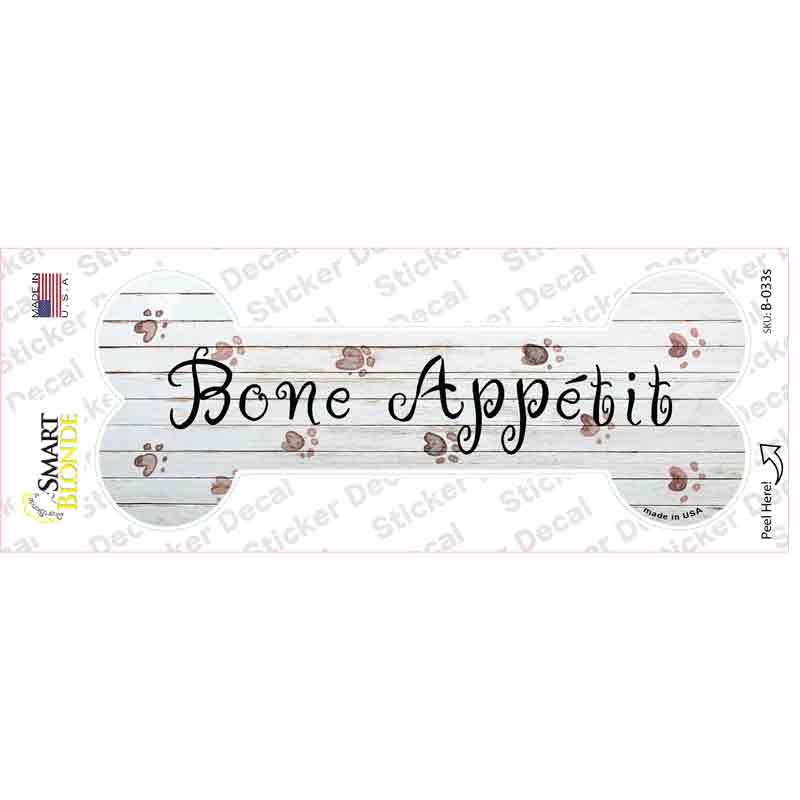 Bone Appetit Novelty Bone Sticker Decal Small