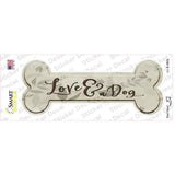 Love and a Dog Novelty Bone Sticker Decal Small