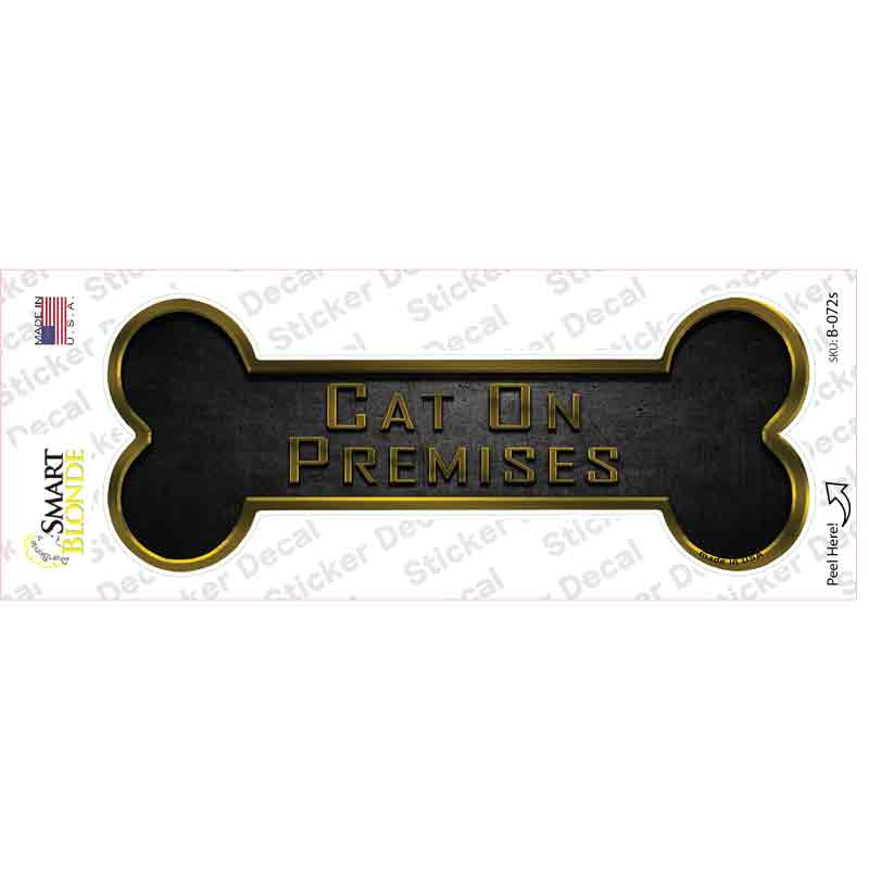 Cat on Premises Novelty Bone Sticker Decal Small