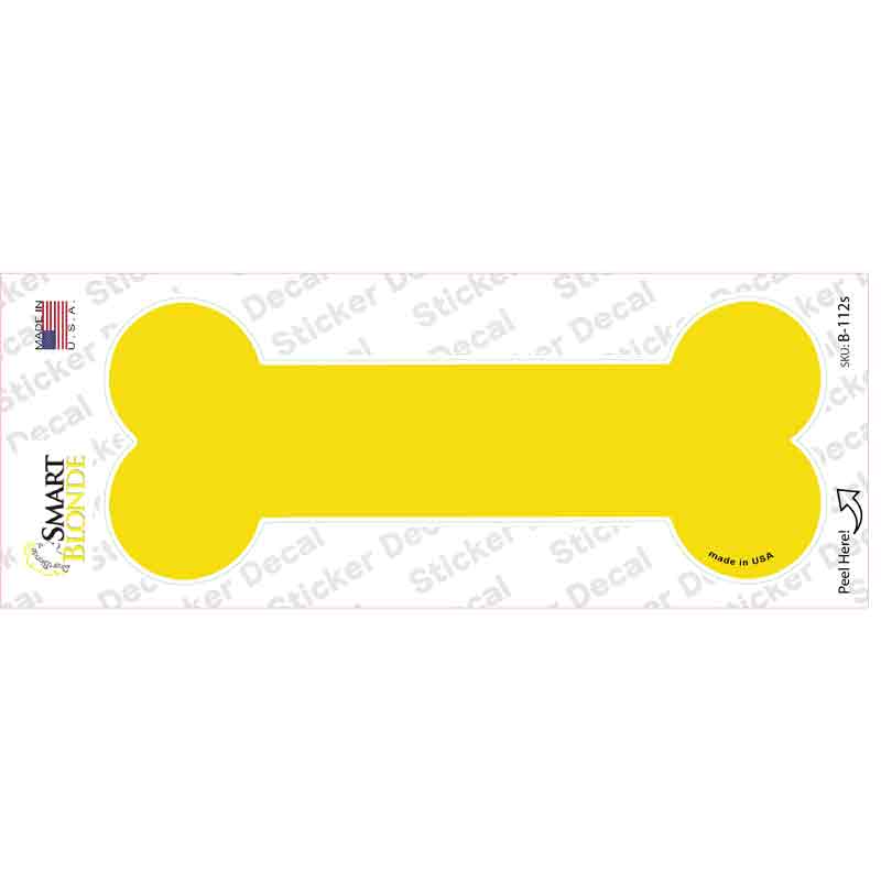 Yellow Solid Novelty Bone Sticker Decal Small