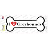 I Love Greyhounds Novelty Bone Sticker Decal Small