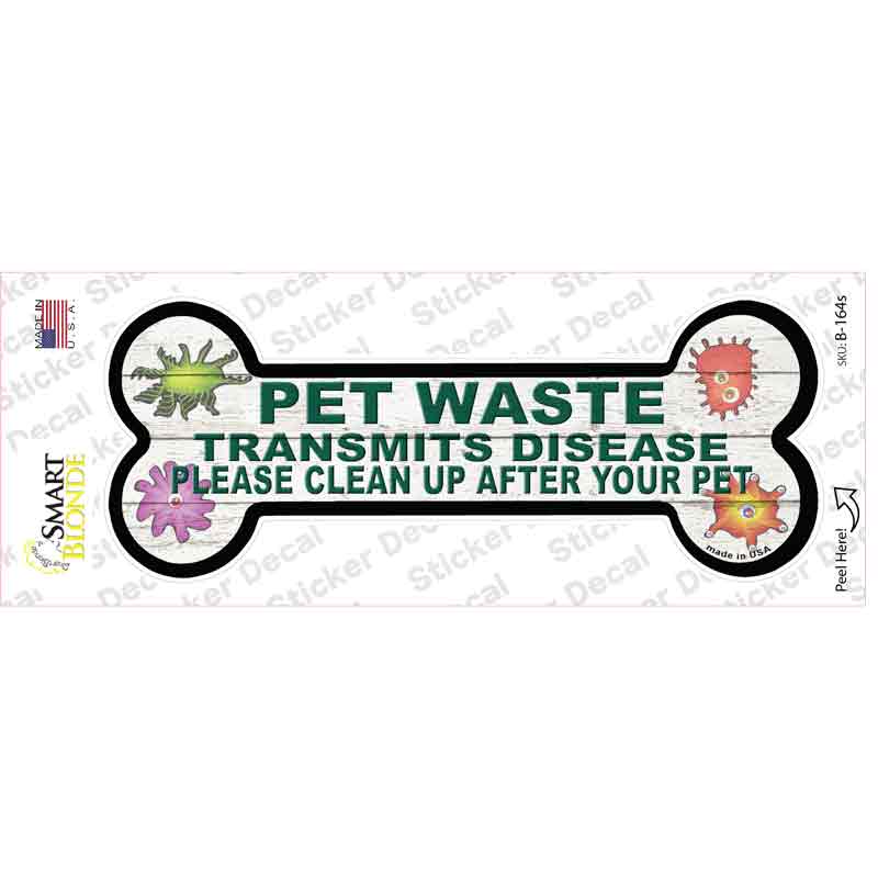 Pet Waste Novelty Bone Sticker Decal Small