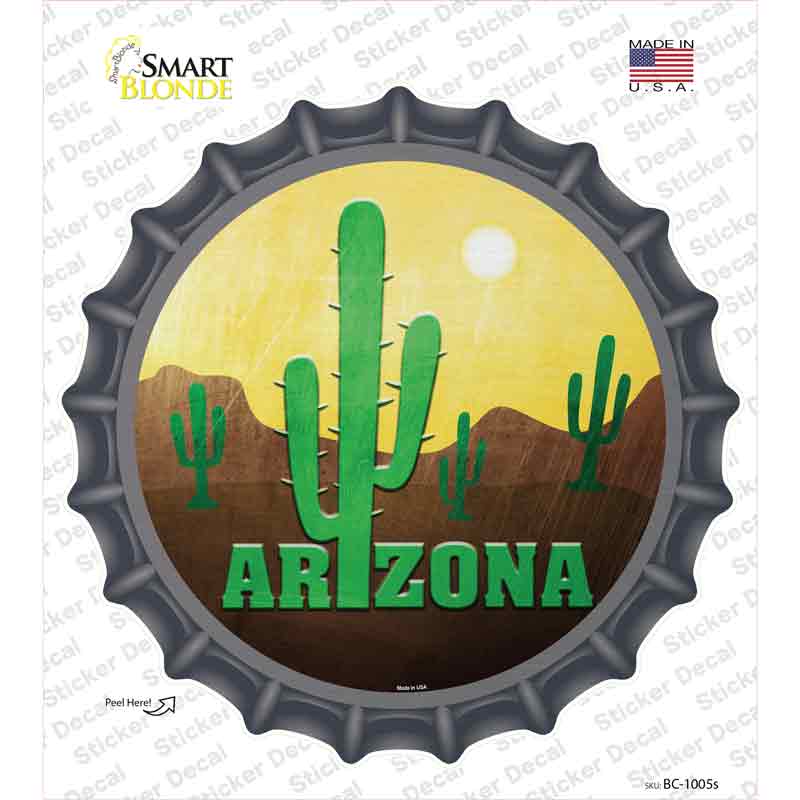 Arizona with Saguaro Novelty Bottle Cap Sticker Decal Small