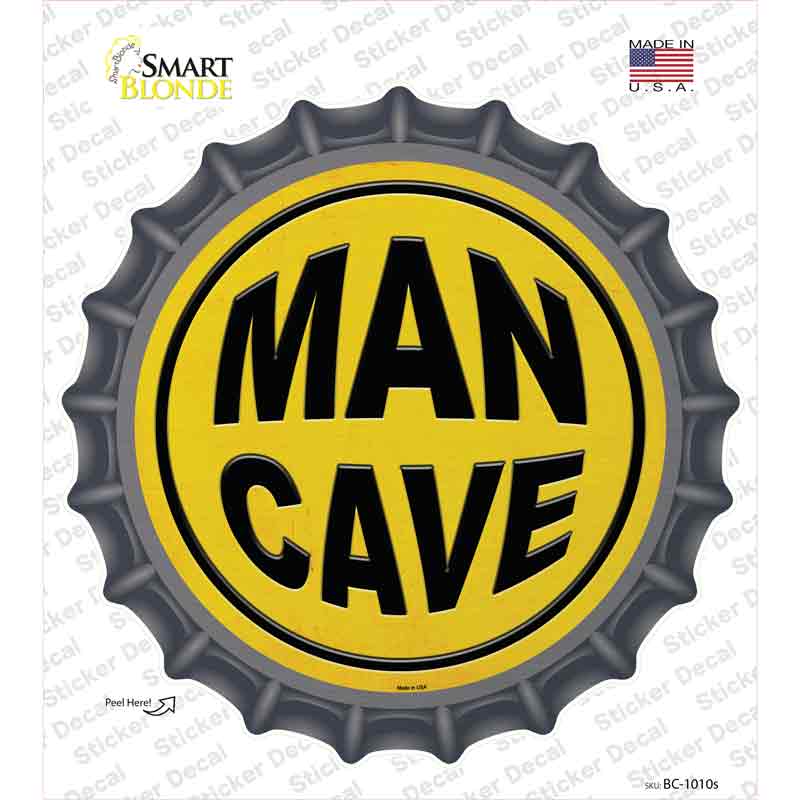 Man Cave Novelty Bottle Cap Sticker Decal Small