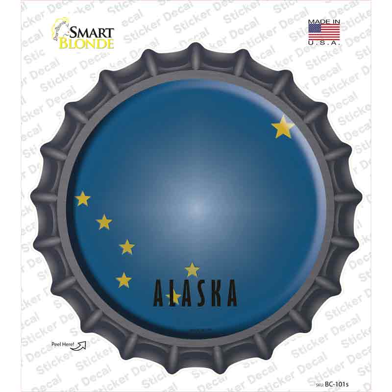 Alaska State Flag Novelty Bottle Cap Sticker Decal Small