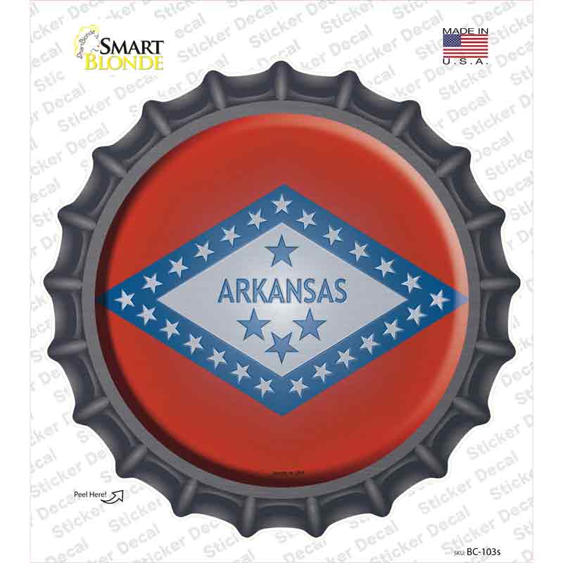 Arkansas State Flag Novelty Bottle Cap Sticker Decal Small