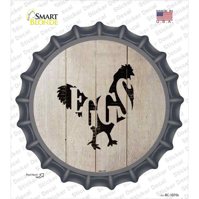 Chickens Make Eggs Novelty Bottle Cap Sticker Decal Small