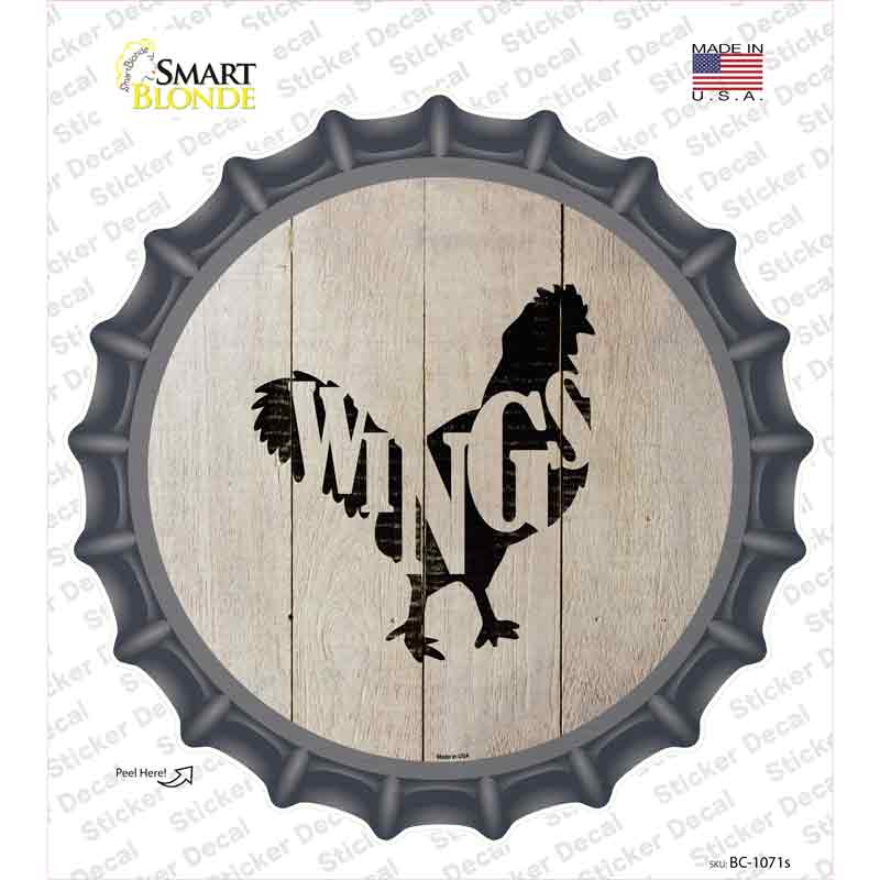 Chickens Make Wings Novelty Bottle Cap Sticker Decal Small