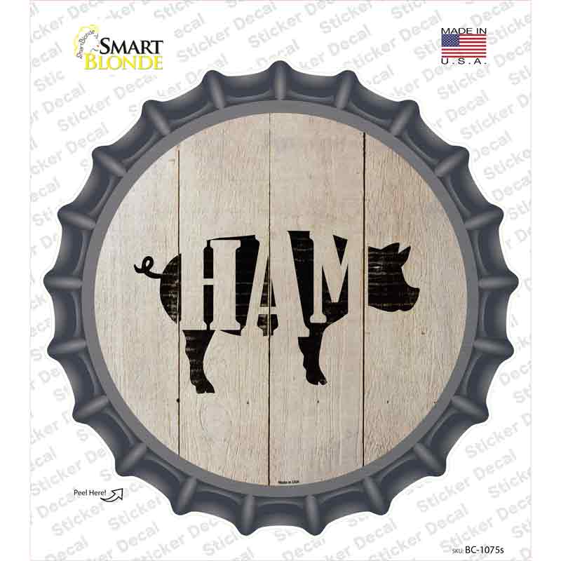 Pigs Make Ham Novelty Bottle Cap Sticker Decal Small