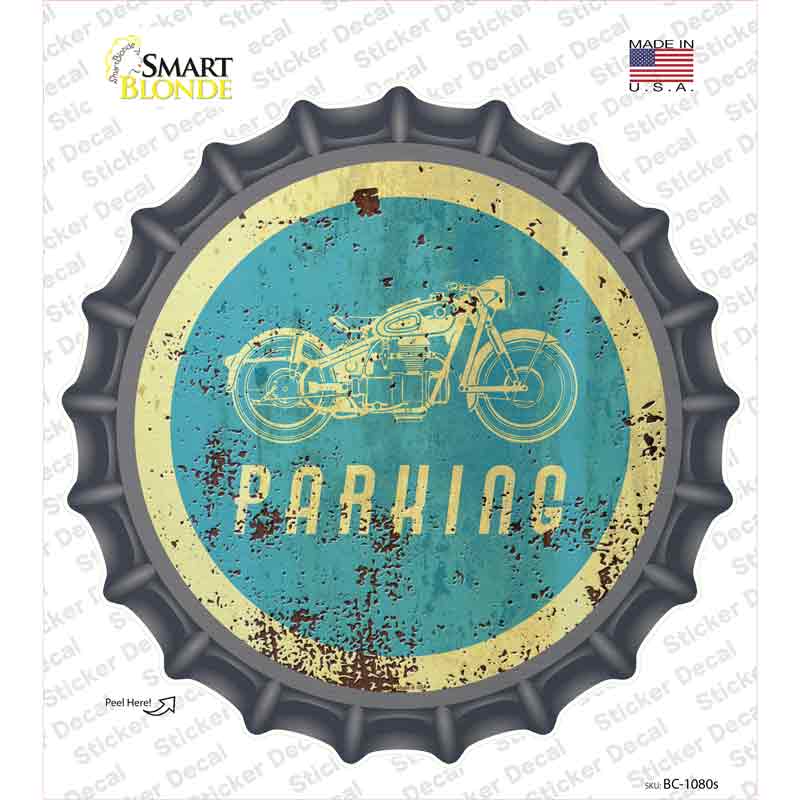 Motorcycle Parking Novelty Bottle Cap Sticker Decal Small