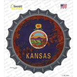 Kansas Rusty Stamped Novelty Bottle Cap Sticker Decal Small