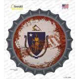 Massachusetts Rusty Stamped Novelty Bottle Cap Sticker Decal Small