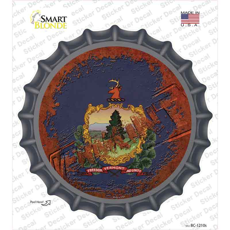 Vermont Rusty Stamped Novelty Bottle Cap Sticker Decal Small