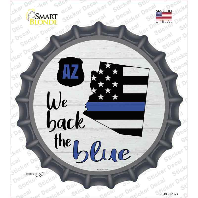 Arizona Back The Blue Novelty Bottle Cap Sticker Decal Small