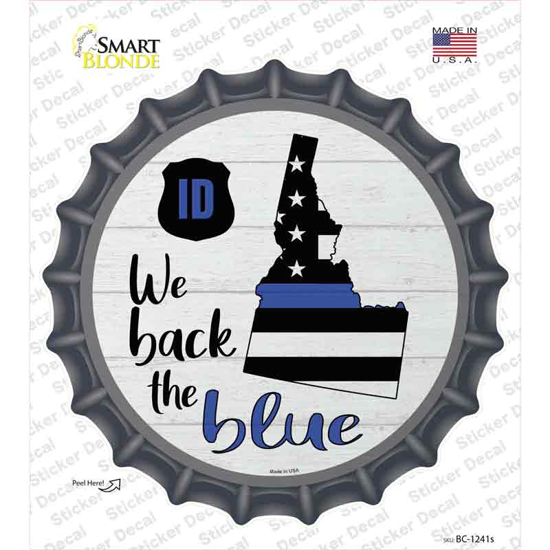 Idaho Back The Blue Novelty Bottle Cap Sticker Decal Small