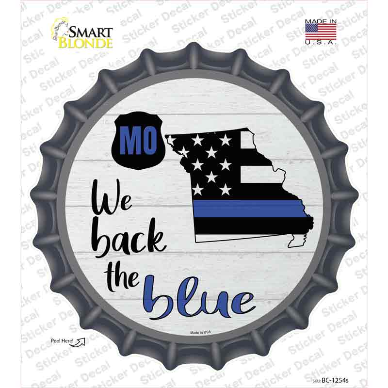 Missouri Back The Blue Novelty Bottle Cap Sticker Decal Small