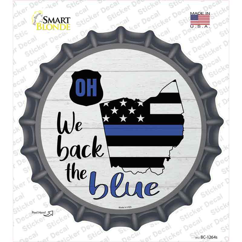 Ohio Back The Blue Novelty Bottle Cap Sticker Decal Small