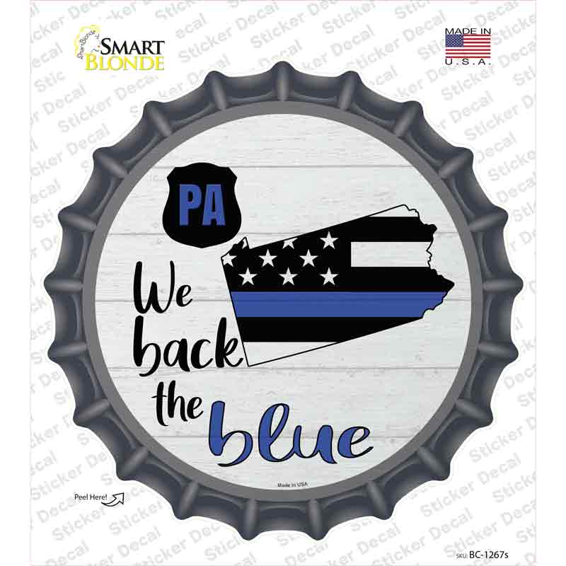 Pennsylvania Back The Blue Novelty Bottle Cap Sticker Decal Small