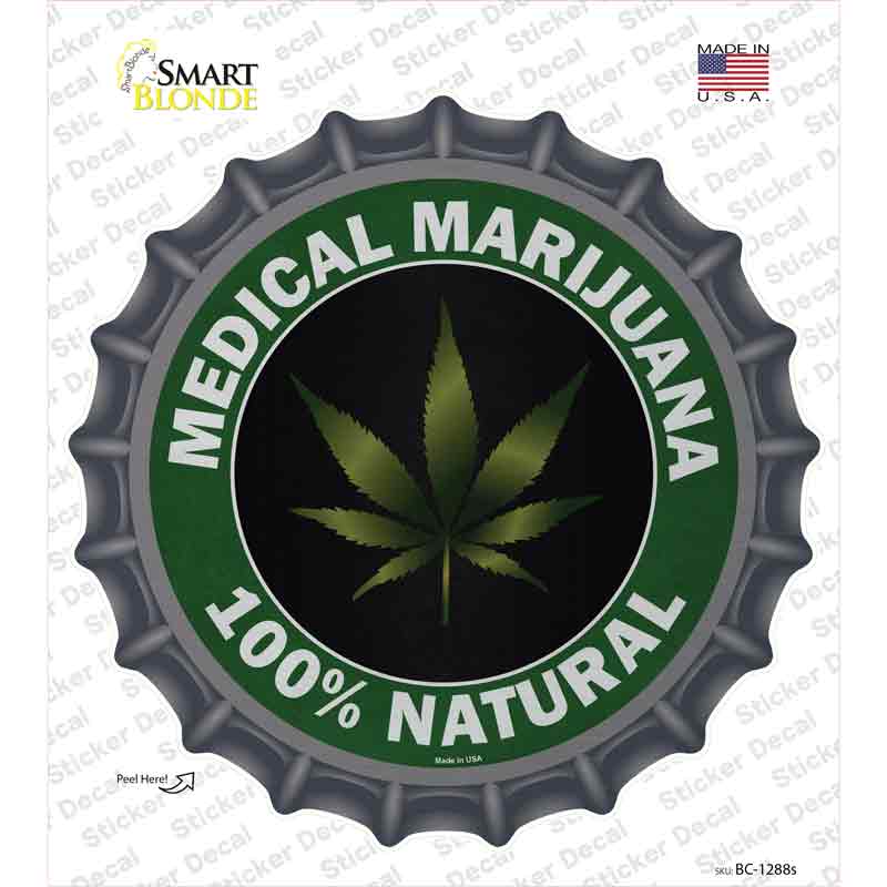 Medical Marijuana Novelty Bottle Cap Sticker Decal Small