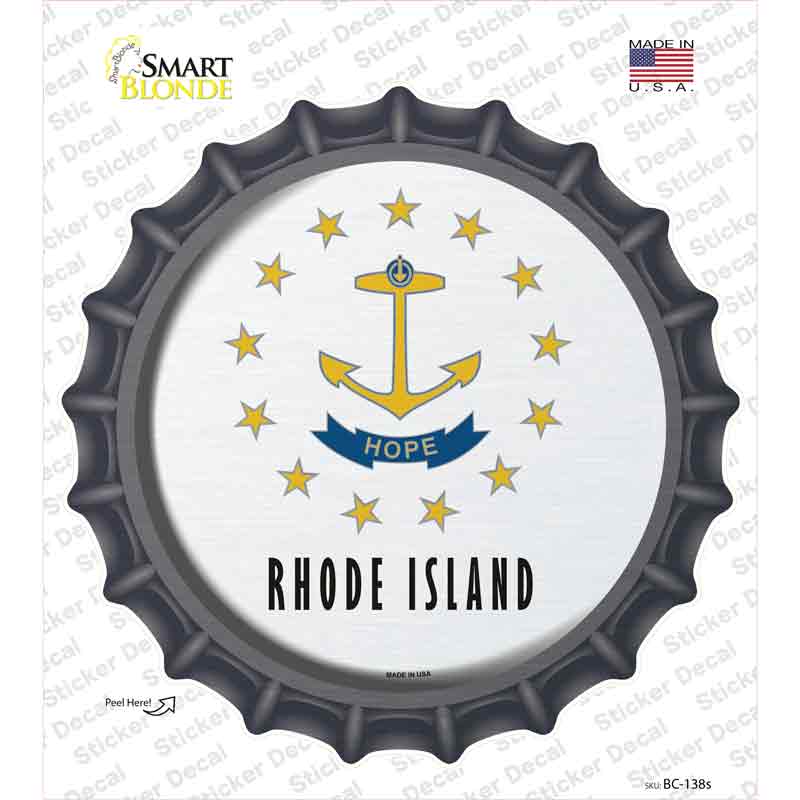 Rhode Island State Flag Novelty Bottle Cap Sticker Decal Small