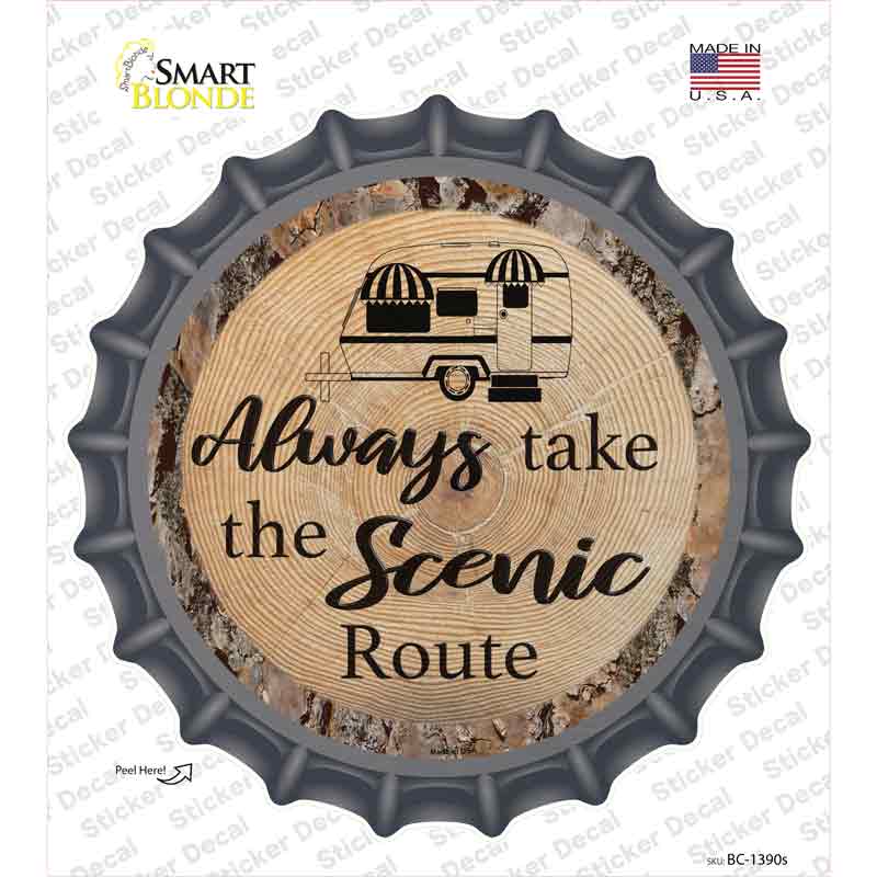 Scenic Route Novelty Bottle Cap Sticker Decal Small