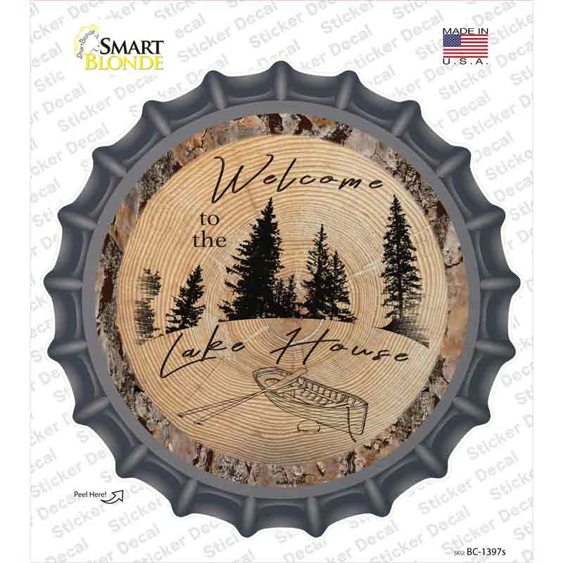 Welcome to the Lake House Novelty Bottle Cap Sticker Decal Small