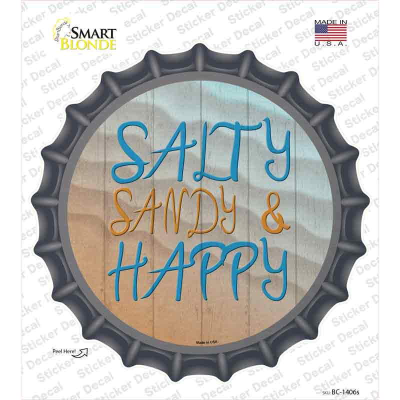 Salty Sandy and Happy Novelty Bottle Cap Sticker Decal Small